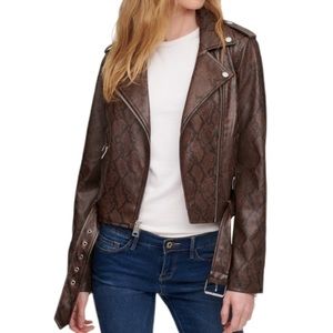 NWT Levi's Brown Faux Leather Women's Moto Jacket Size Medium